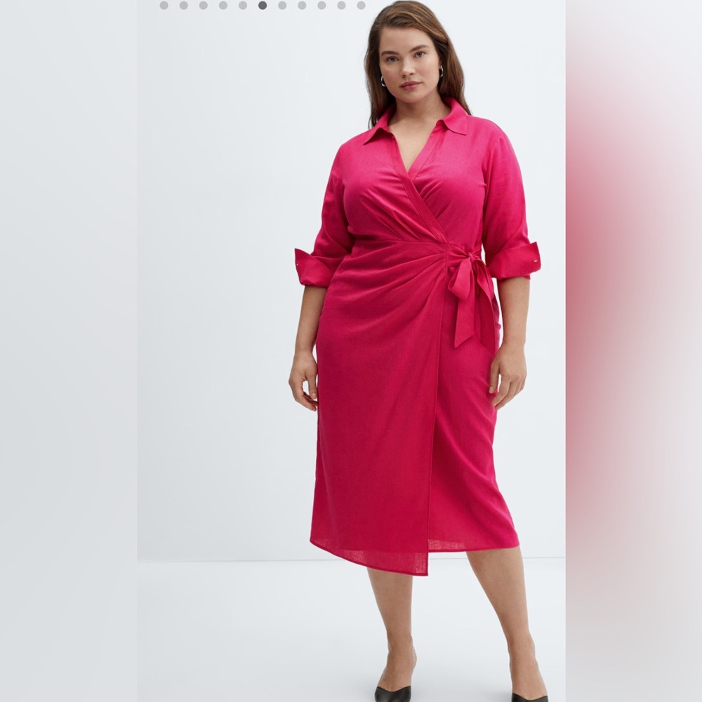 Pink wrap dress